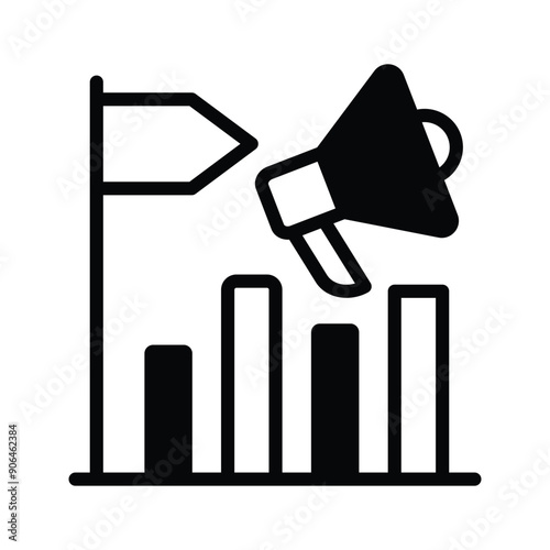 Marketing icon symbolises promoting products or services to attract customers and grow business