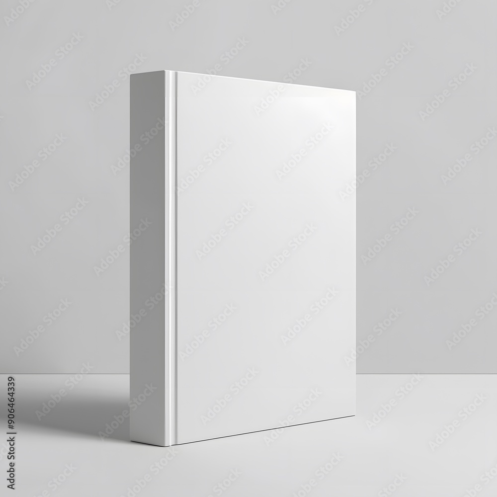 White Book Cover Mockup Against a Simple White Background