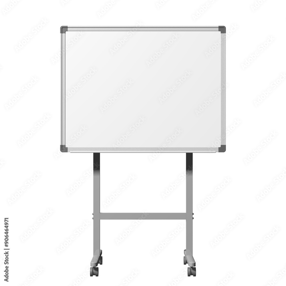 kleines Whiteboard, leere weiße Tafel auf Rädern kleines Whiteboard, leere weiße Tafel auf Rädern