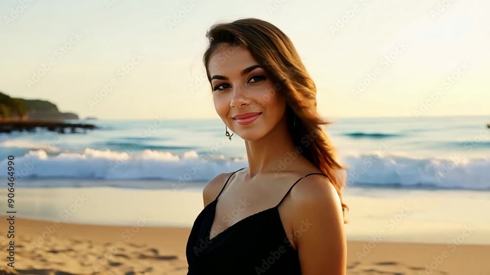 Portrait of a very attractive young woman on a lonely beach. Portrait of a very attractive young woman on a lonely beach.