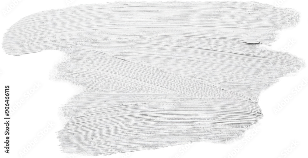 Obraz premium A textured white paint brushstroke on a transparent background, perfect for creative designs and artistic projects.