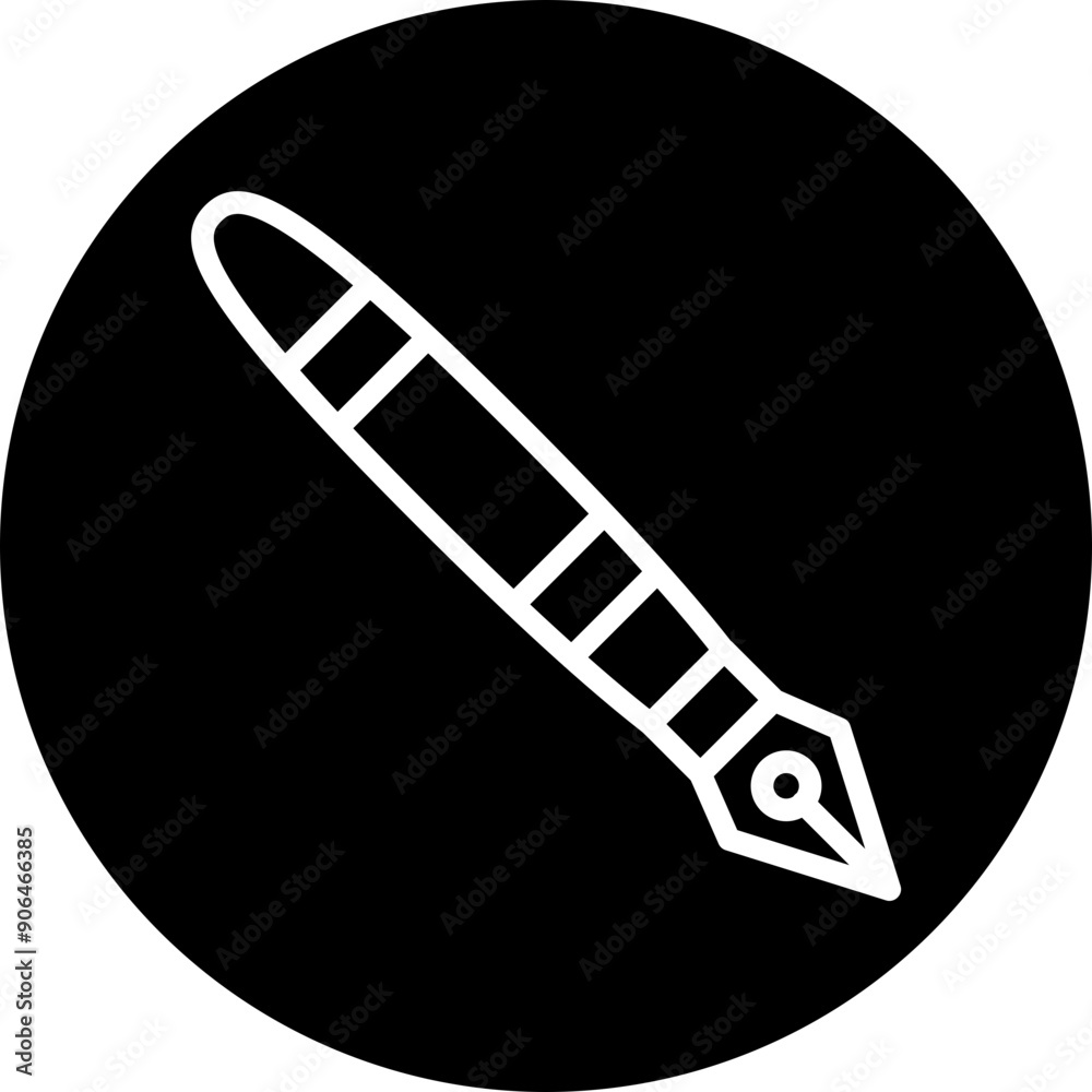 Ink Pen Vector Line White Circle Black Ink Pen Vector Line White Circle Black