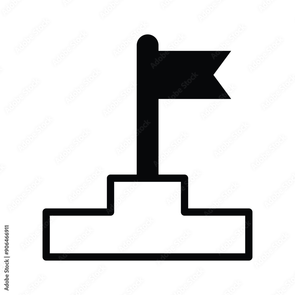 Achieve success with the motivating success icon representing by a flag Achieve success with the motivating success icon representing by a flag
