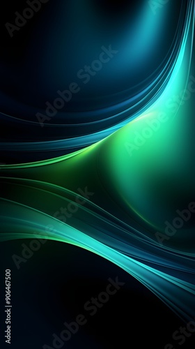 Digital green and black curve lines geometric abstract graphics poster background