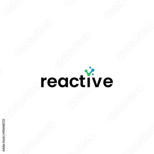 reactive letter  molecule atom biotechnology logo design 