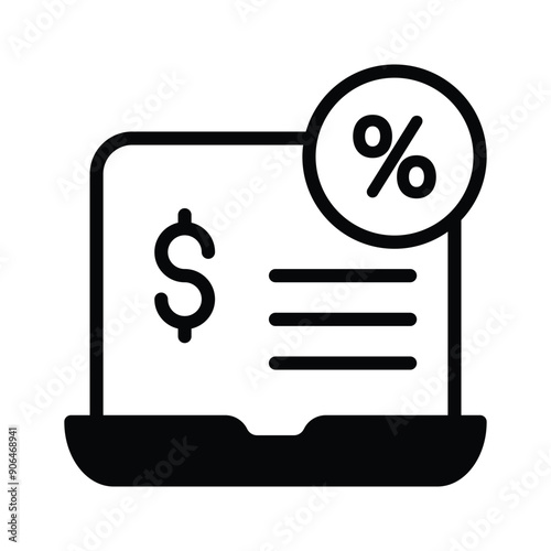 Try this flat icon of finance platform, represents by a laptop and a dollar sign on it