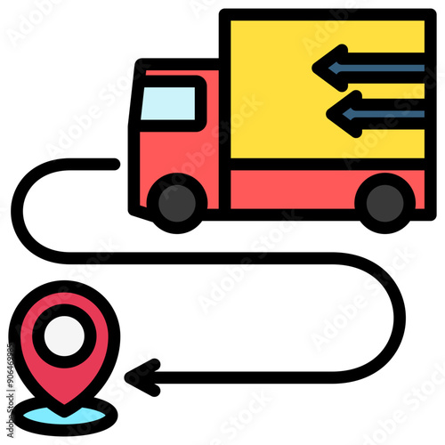 Last Mile Delivery lineal multi color icon, relate to movie and cinema theme use for modern concept, UI or UX kit, web and app development