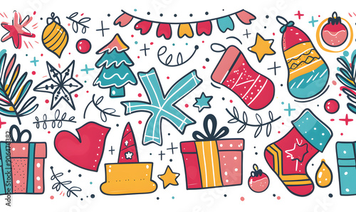 New Year and Christmas graphic advertising background