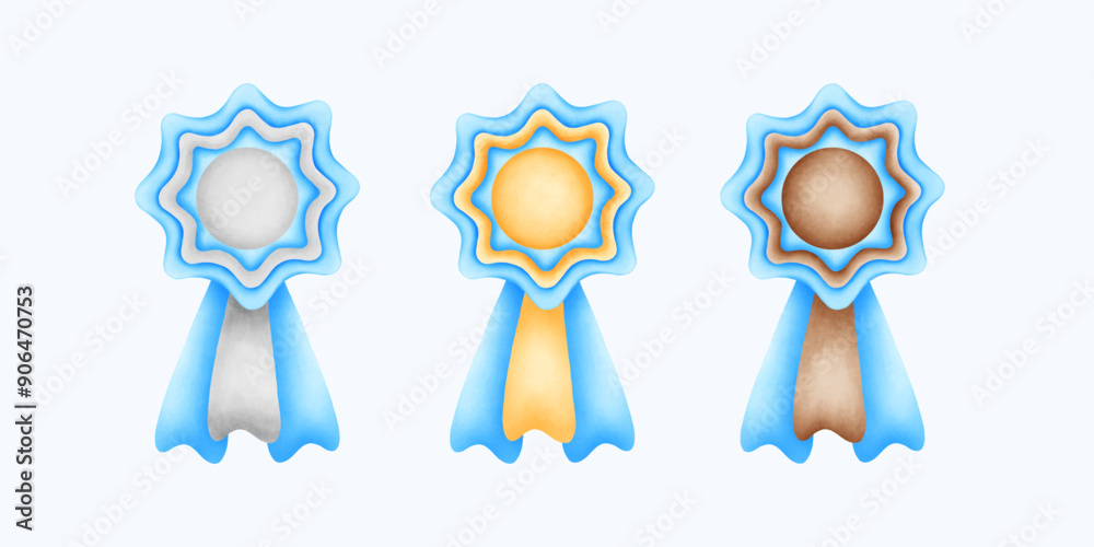 watercolor medal illustration watercolor medal illustration