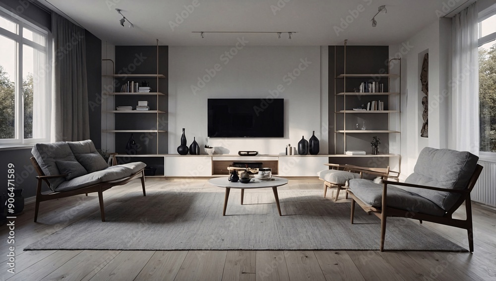 Minimalist Scandinavian interior for living space Minimalist Scandinavian interior for living space