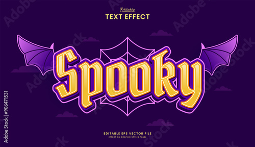 decorative spooky halloween editable text effect vector design