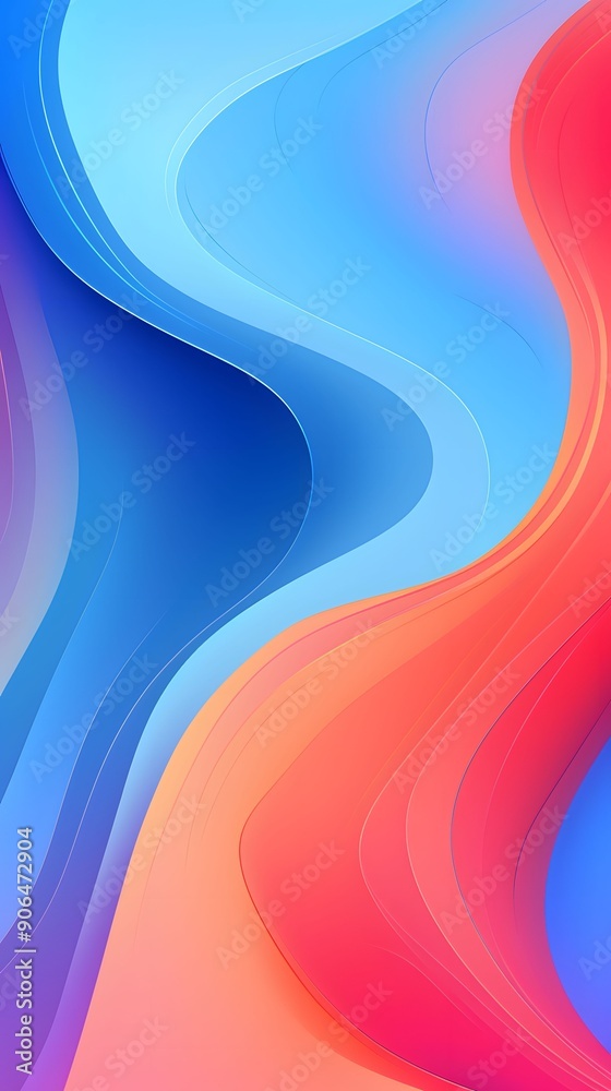 Fototapeta premium Digital colorful rainbow wavy curve abstract graphic poster background
