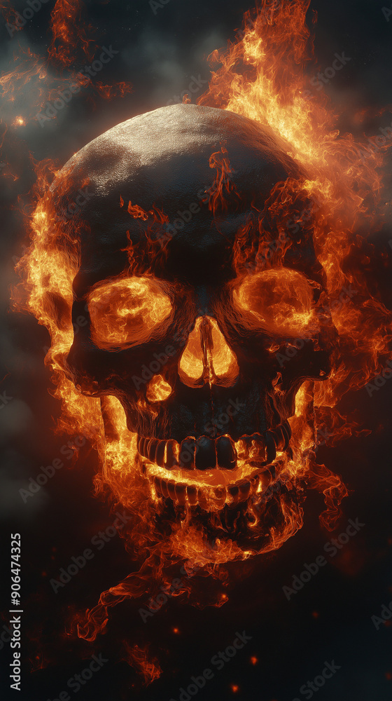 skull in fire skull in fire