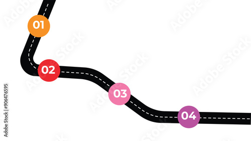 Infographic showcasing a Roadmap for navigation, featuring distinct markers and routes for clarity in direction.