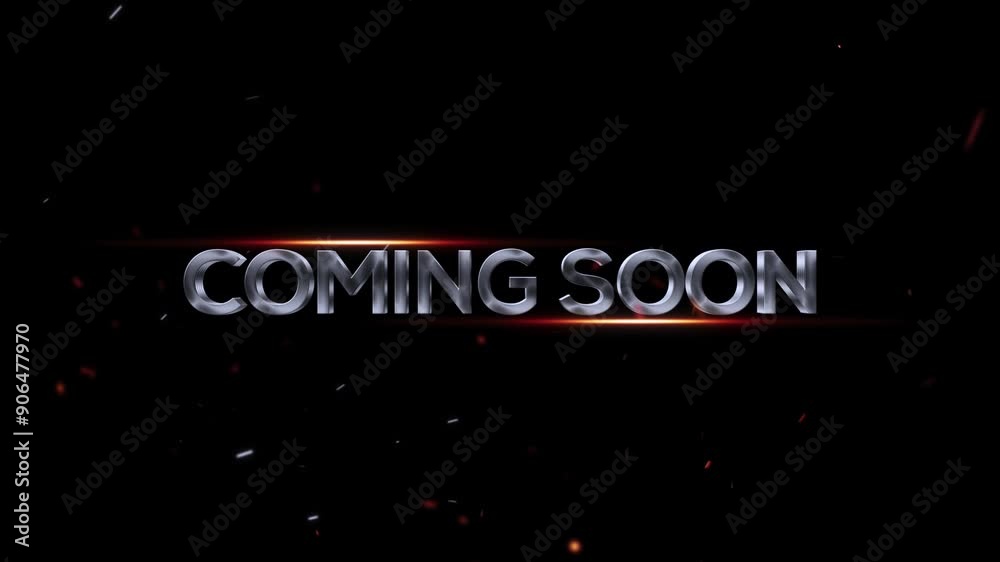Coming Soon Text Animation, Coming Soon Letter Logo Animation Video Trailer On Black Background
