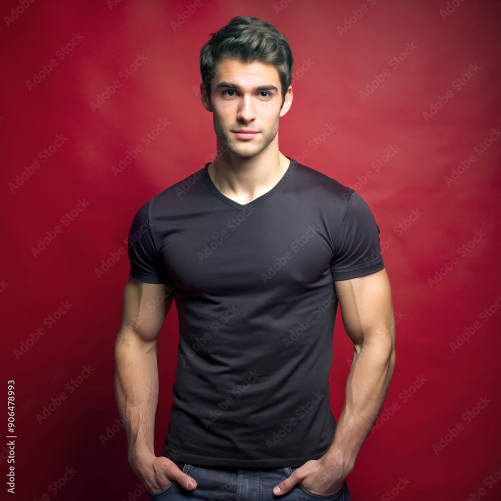 portrait of a man, handsome, person, casual, people, fashion, t-shirt, shirt, black, boy, smiling, studio, standing, one, looking, men, fitness portrait of a man, handsome, person, casual, people, fashion, t-shirt, shirt, black, boy, smiling, studio, standing, one, looking, men, fitness