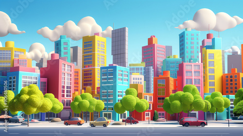 3D cartoon   cityscape