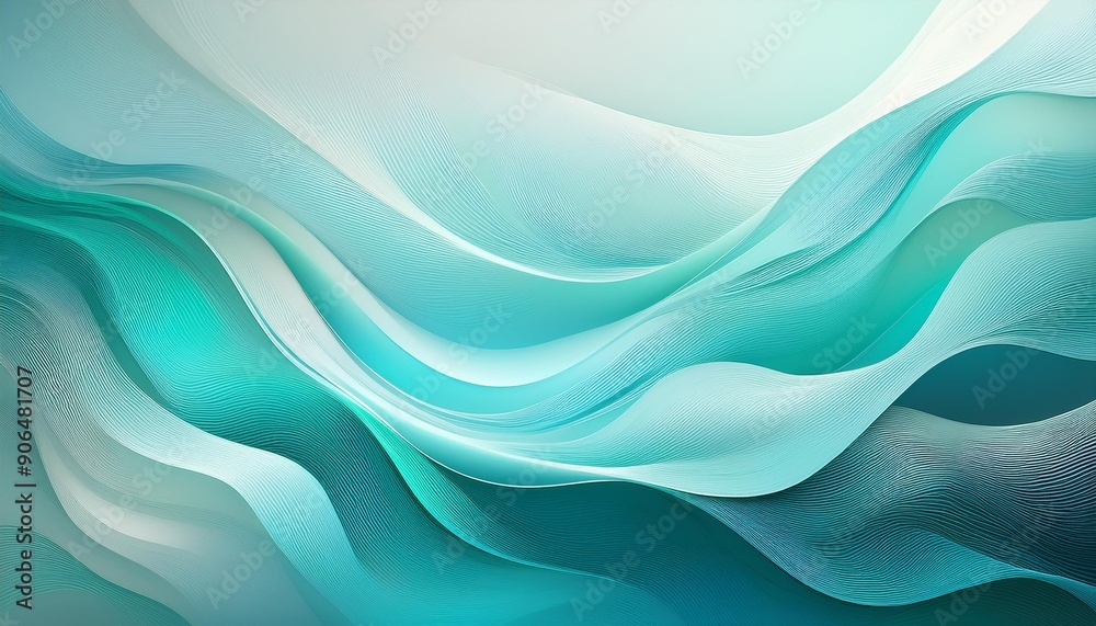 Turquoise abstract background with soft lines Turquoise abstract background with soft lines