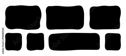 Doodle shapes and frames for social media. Color abstract isolated text box. Speech bubble blobs for dialog