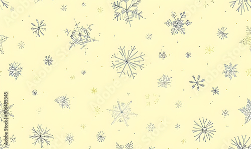 Wallpaper Mural New Year's and Christmas festival cards in a 2D doodle illustrator style on pastel color backgrounds for graphic advertising. Torontodigital.ca