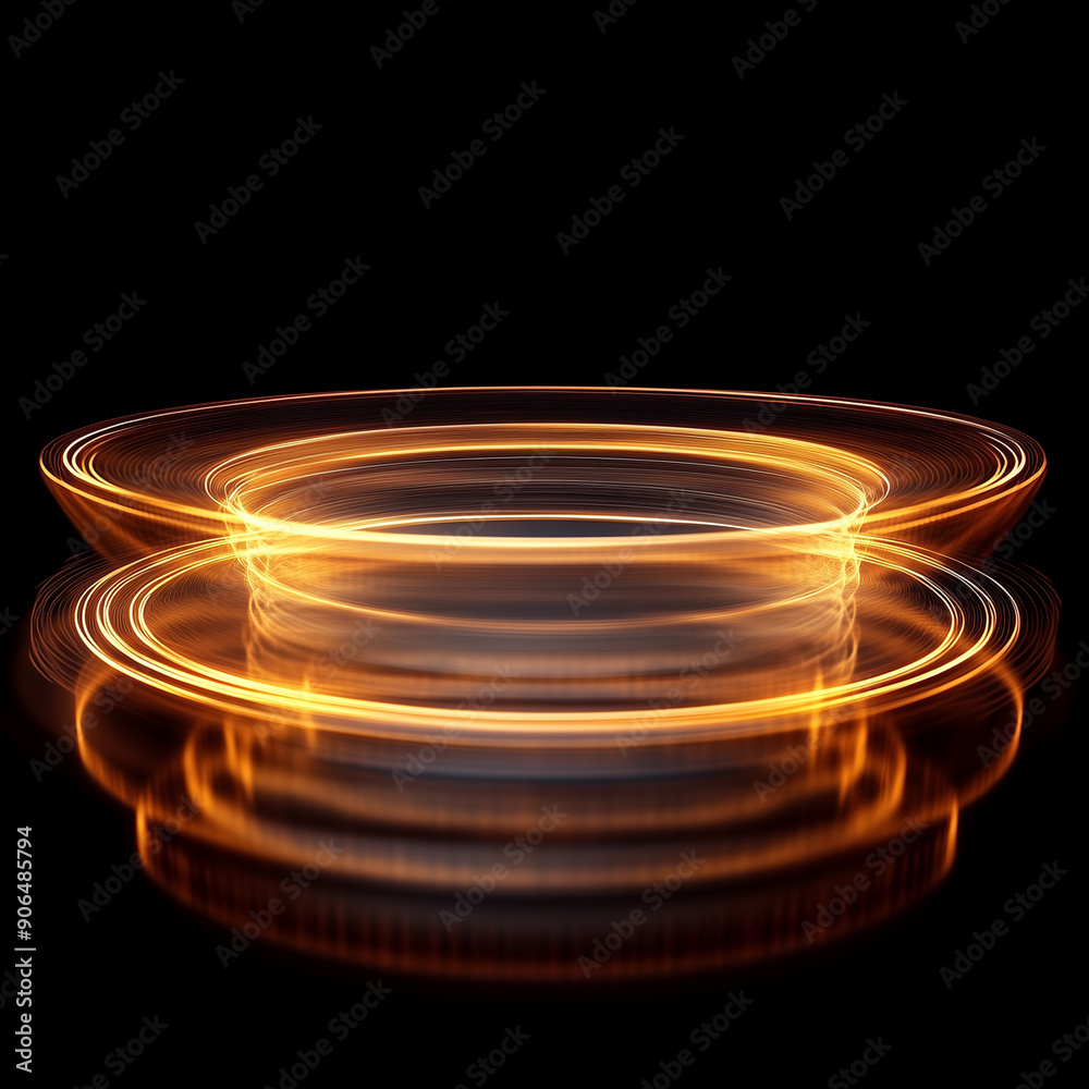 A glowing, circular object with a black background. The object is surrounded by a bright orange glow A glowing, circular object with a black background. The object is surrounded by a bright orange glow