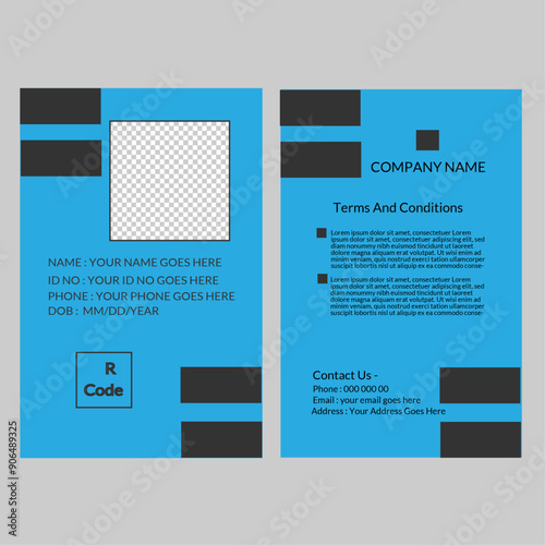 Modern Id Card ,  Double-sided creative modern and Clean Id Card Template.