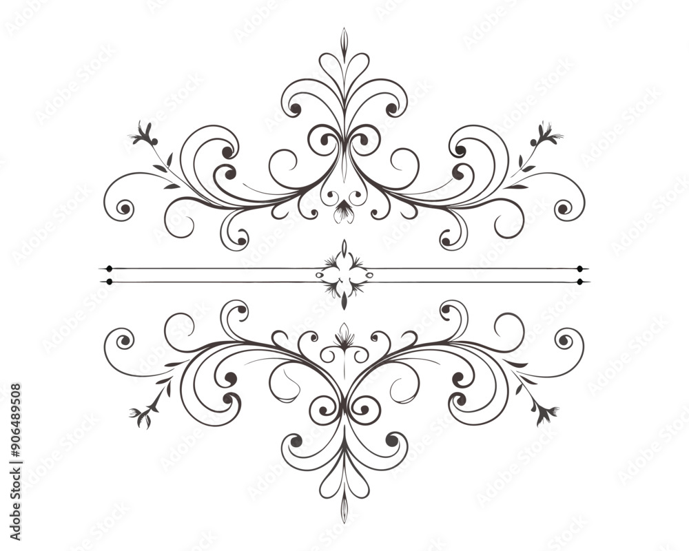 Set of Fancy Decorative Ornamental Lines vector. ai generated Set of Fancy Decorative Ornamental Lines vector. ai generated
