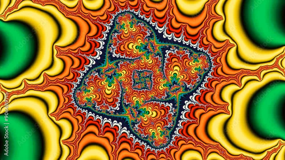 Journey through a multicolored fractal in 4k resolution