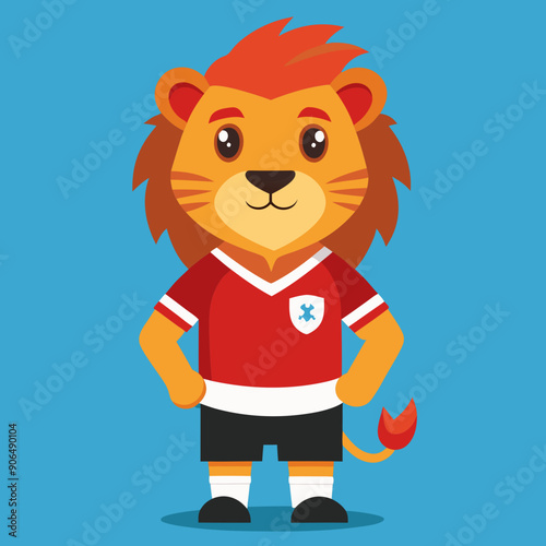 lion sport football soccer vector illustration maskot