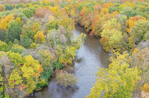 Overhead view of a park in northern Indiana