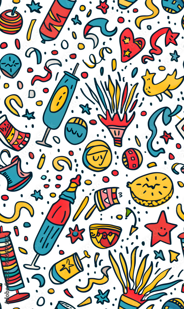 New Year and Christmas 2d cartoon or graphic advertising background, Seamless pattern New Year and Christmas 2d cartoon or graphic advertising background, Seamless pattern