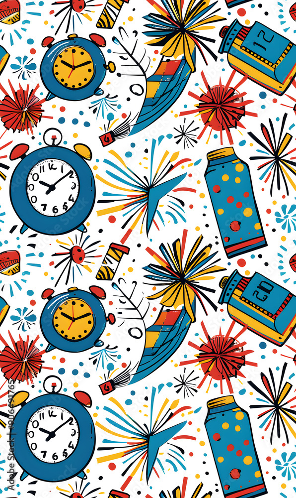 New Year and Christmas 2d cartoon or graphic advertising background, Seamless pattern New Year and Christmas 2d cartoon or graphic advertising background, Seamless pattern