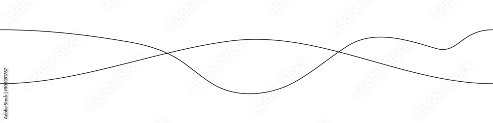 Curve wave thin line vector bg. Seamless undulate squiggle curvy flow. Abstract wiggly water art. Simple winding linear divider. Organic sketch doodle waveform. Dynamic uneven zigzag amplitude Curve wave thin line vector bg. Seamless undulate squiggle curvy flow. Abstract wiggly water art. Simple winding linear divider. Organic sketch doodle waveform. Dynamic uneven zigzag amplitude