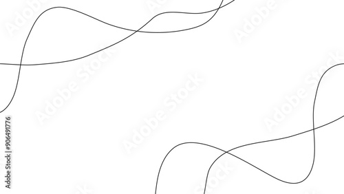 Wavy curve line bg. Undulate thin wave seamless pattern. Squiggle and wiggly side frame sketch. Simple, dynamic and elegant presentation with amplitude curl. Wobbly black winding organic graphic