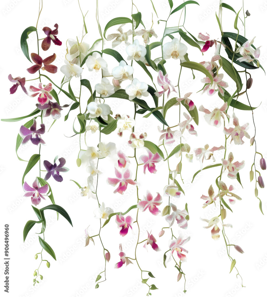 A bunch of flowers are hanging from a wall. The flowers are of different colors and sizes. The arrangement is very colorful and lively A bunch of flowers are hanging from a wall. The flowers are of different colors and sizes. The arrangement is very colorful and lively
