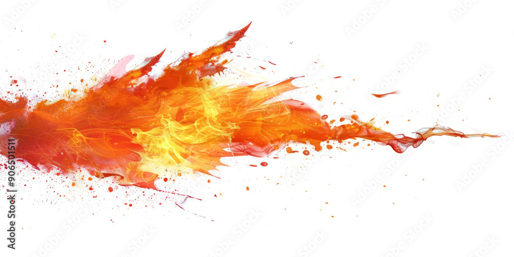 Fiery red and orange spell burst, visualizing a wizard’s fiery attack, dramatically on white background. Fiery red and orange spell burst, visualizing a wizard’s fiery attack, dramatically on white background.