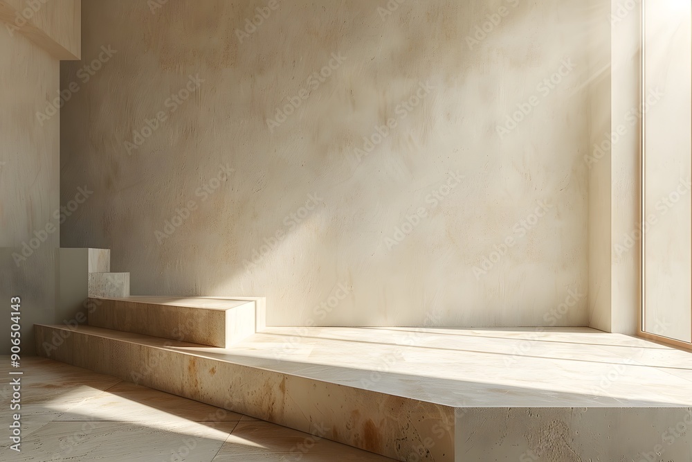 Minimalist Interior with Natural Light and Textured Walls Minimalist Interior with Natural Light and Textured Walls