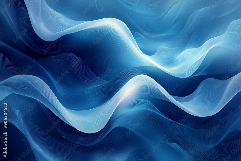 Blue Gradient Waves: A Smooth and Glowing Abstract Background