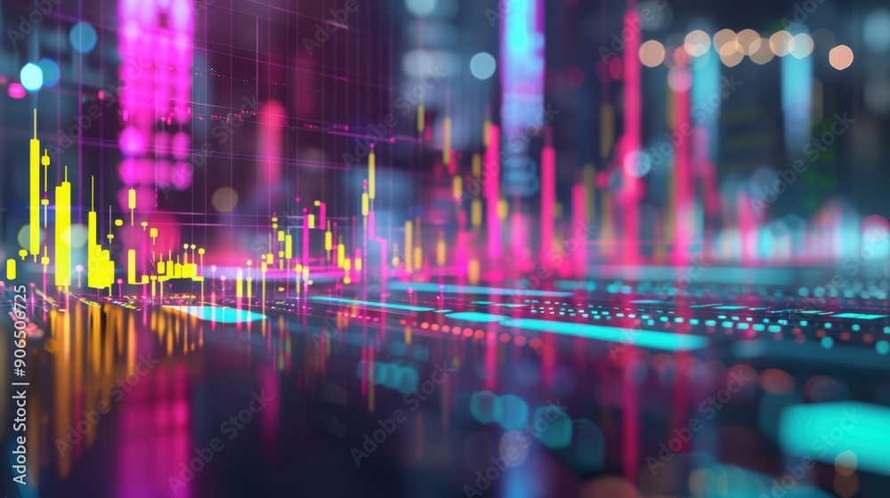 The neon financial graph The neon financial graph