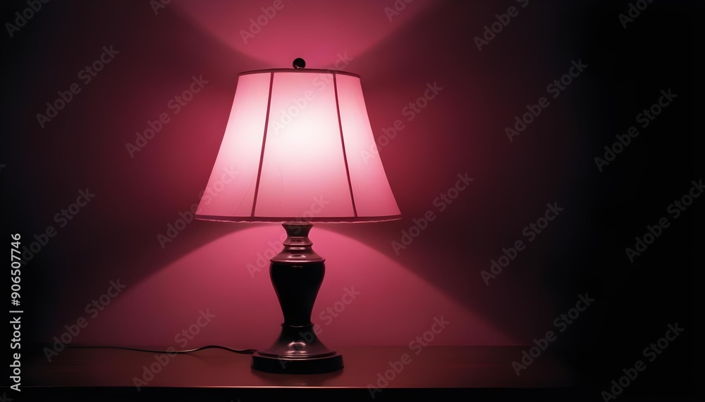 a minimalist pink desk lamp standing out against a jet black backdrop a minimalist pink desk lamp standing out against a jet black backdrop