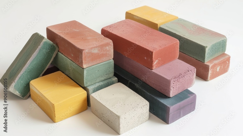 Yoga Blocks on White Background Picture Yoga Blocks on White Background Picture