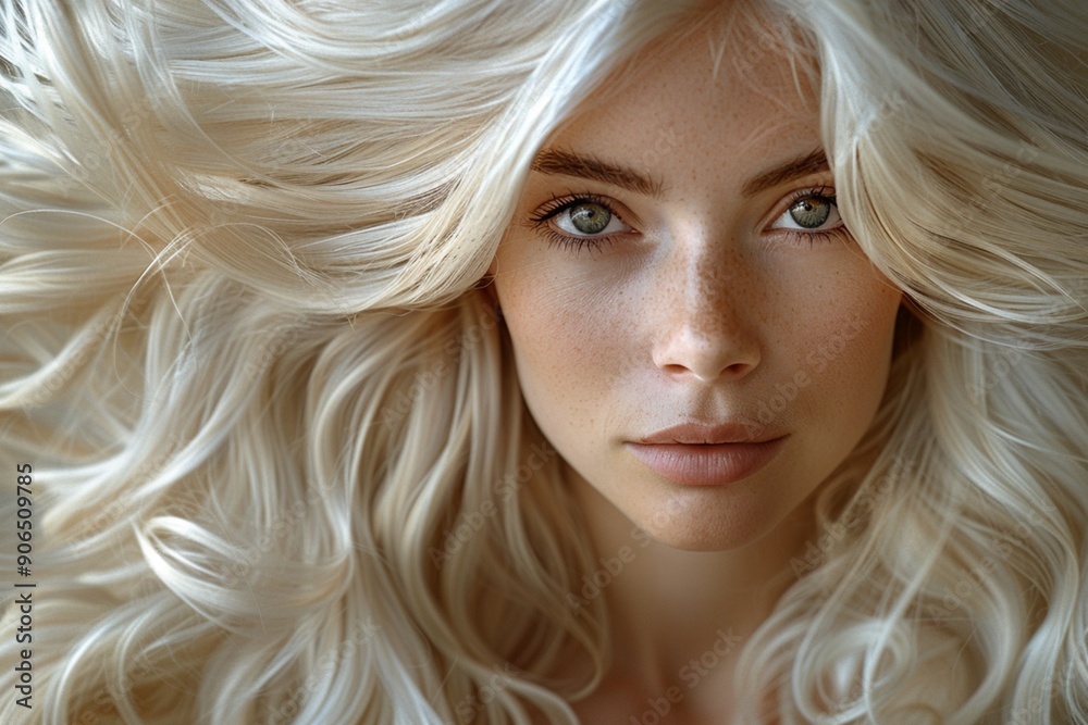A close-up of a girl with gorgeous blonde hair A close-up of a girl with gorgeous blonde hair