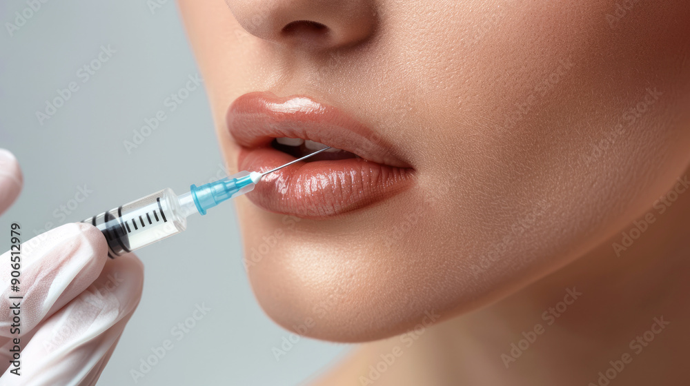 Injection cosmetology, injections to change the shape and enlargement of lips. Beauty injections, aesthetic cosmetology. Injection cosmetology, injections to change the shape and enlargement of lips. Beauty injections, aesthetic cosmetology.