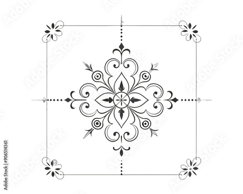 Set of Fancy Decorative Ornamental Lines vector. ai generated