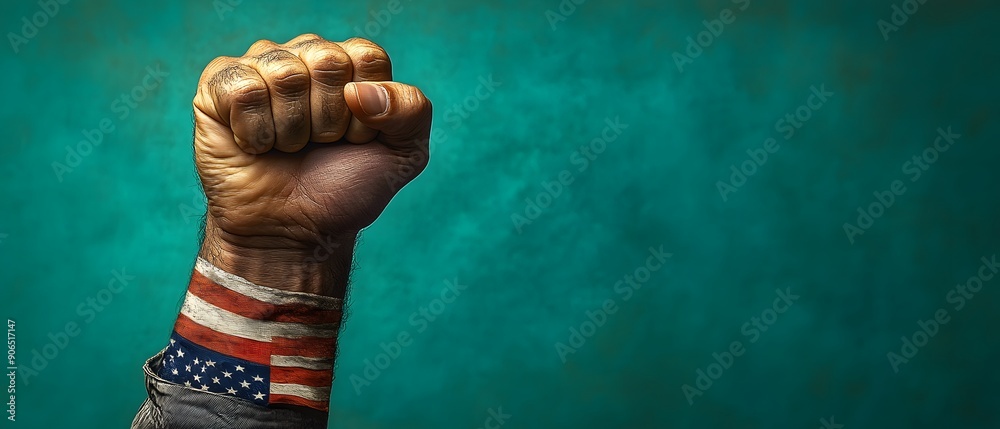 American Flag Fist. American Flag Fist.