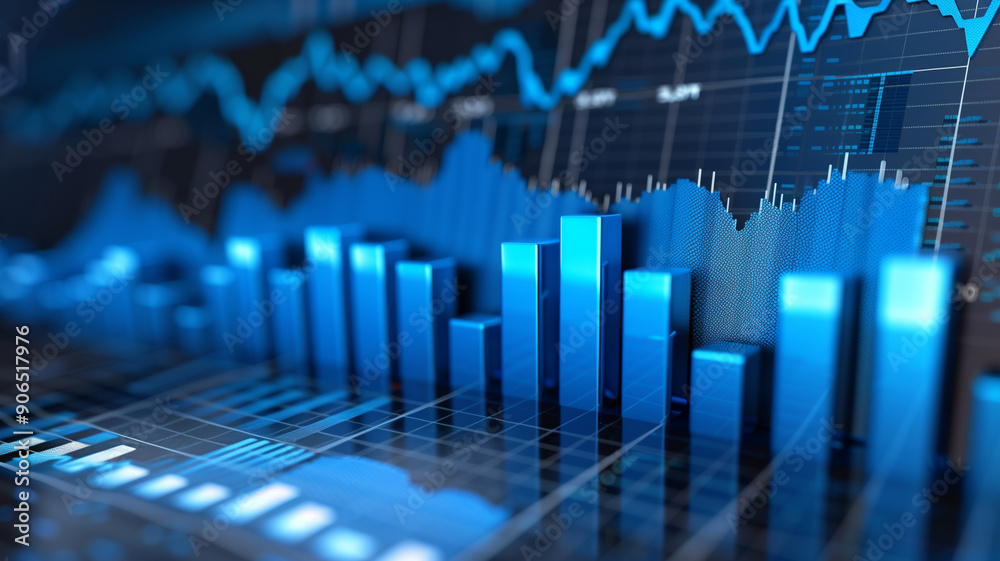 Futursitic business growth graph represents profit and revenue growth Futursitic business growth graph represents profit and revenue growth