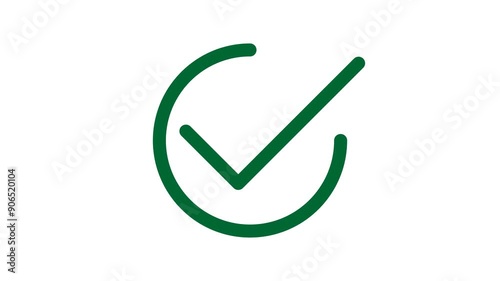 Green Tick Mark, Check Mark Vote Yes 4k Motion Graphics Animation Footage with Alpha Channel