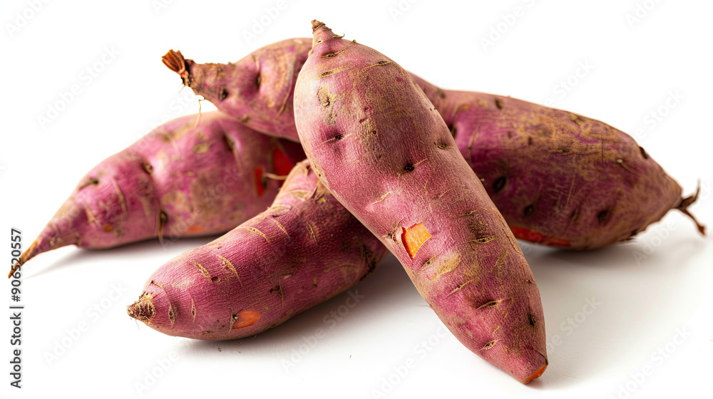 Top View of Fresh Young Sweet Potato Isolated on White Background, High-Resolution Root Vegetable, Clean and Minimalist Design, Ideal for Culinary and Health Products, Vibrant Fresh Sweet Potato Top View of Fresh Young Sweet Potato Isolated on White Background, High-Resolution Root Vegetable, Clean and Minimalist Design, Ideal for Culinary and Health Products, Vibrant Fresh Sweet Potato