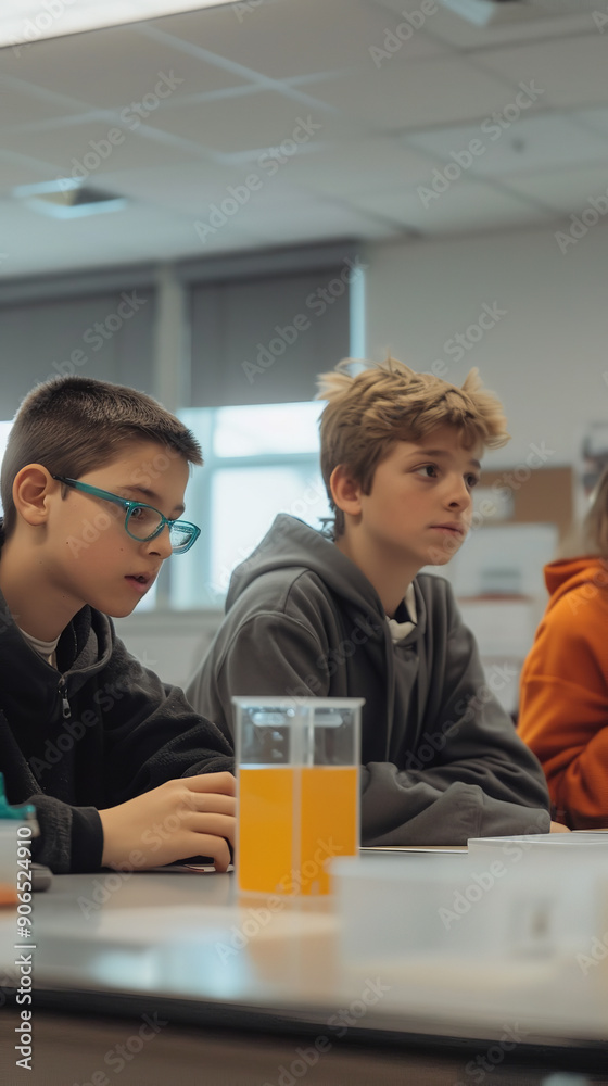 Fototapeta premium Interactive Middle School Science Class with Educational Model