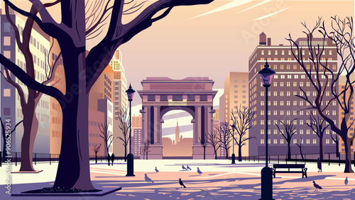 Exploring Washington Square Park in New York City.eps